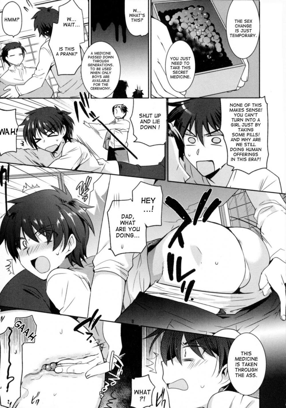 Hentai Manga Comic-Turn into a girl and become a shrine maiden-Read-3